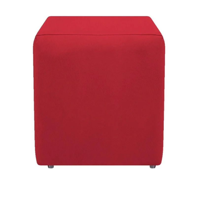 Puff Decorativo Dado Suede Vermelho Adj Decor
