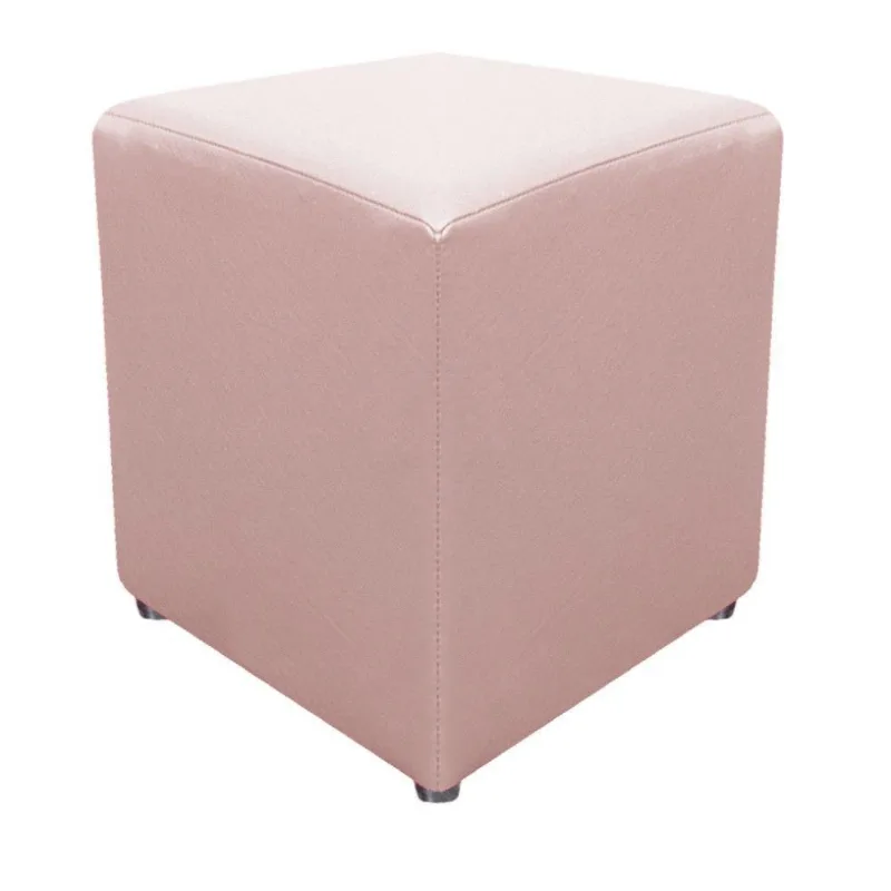 Puff Decorativo Dado Suede Rosê Adj Decor