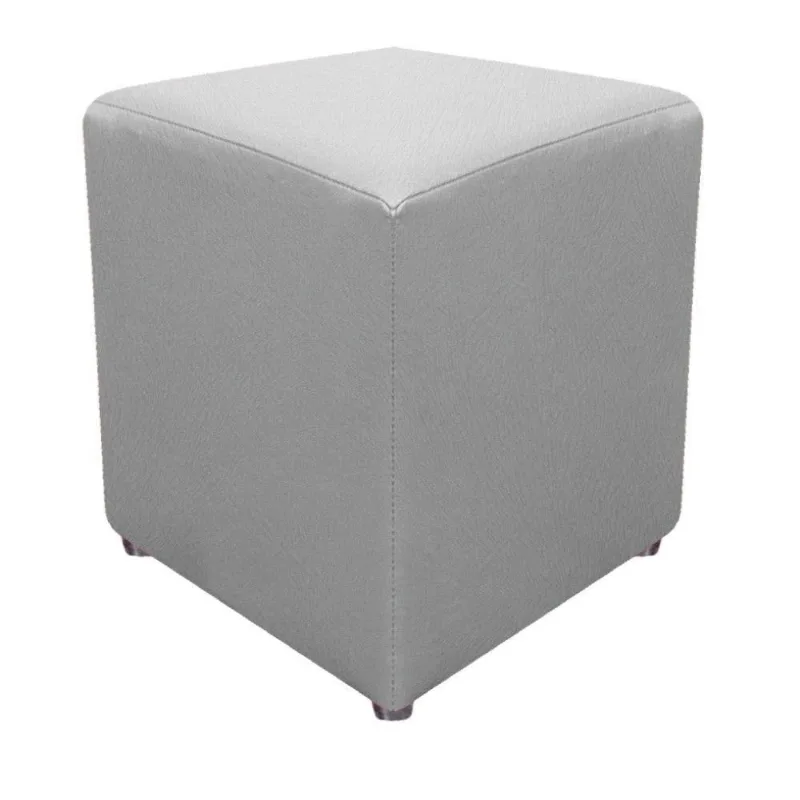 Puff Decorativo Dado Suede Cinza - Adj Decor
