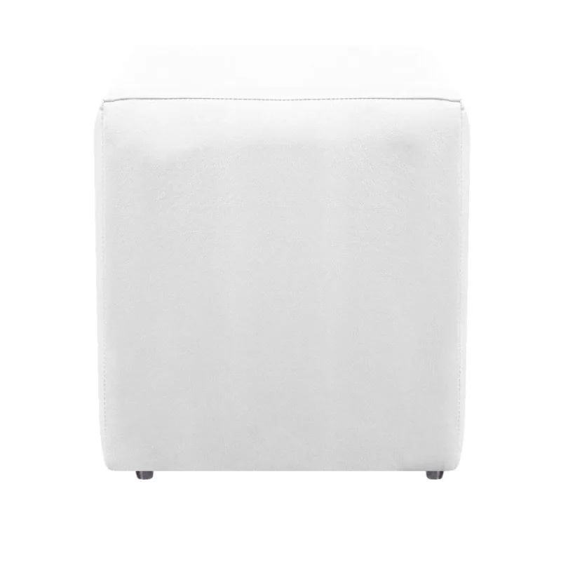 Puff Decorativo Dado Suede Branco