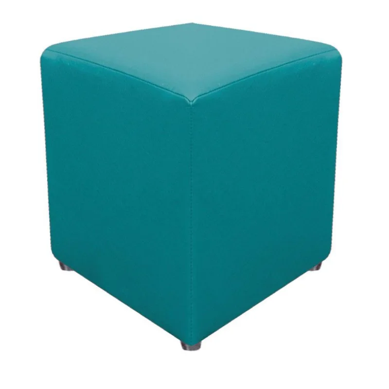 Puff Decorativo Dado Suede Azul Turquesa - Adj Decor