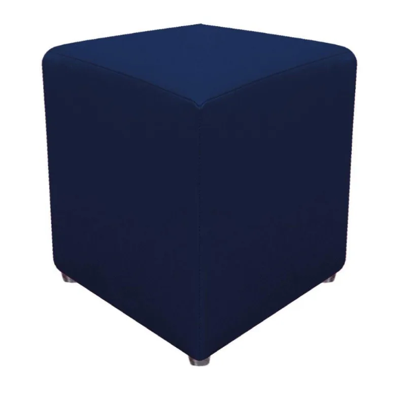 Puff Decorativo Dado Suede Azul Marinho - Adj Decor