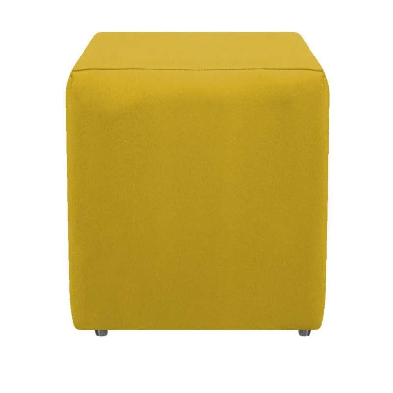 Puff Decorativo Dado Suede Amarelo