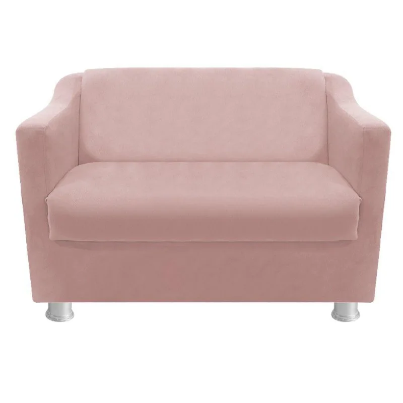 Namoradeira Tilla Suede Rosê Adj Decor