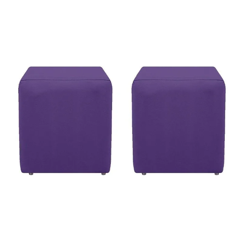 Kit 02 Puffs Decorativos Dado Roxo