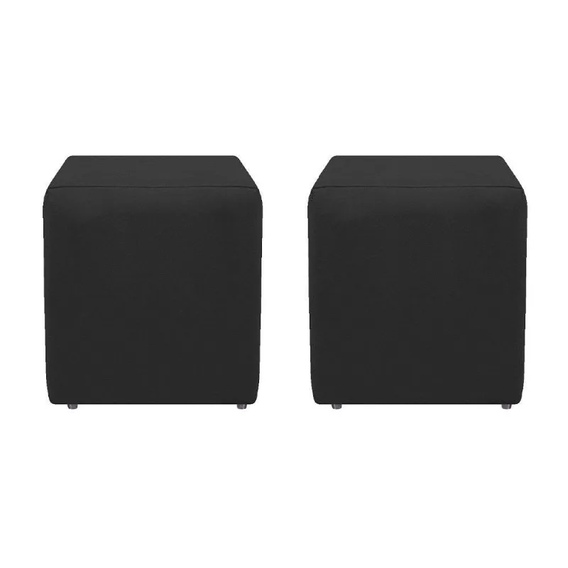 Kit 02 Puffs Decorativos Dado Corano Preto