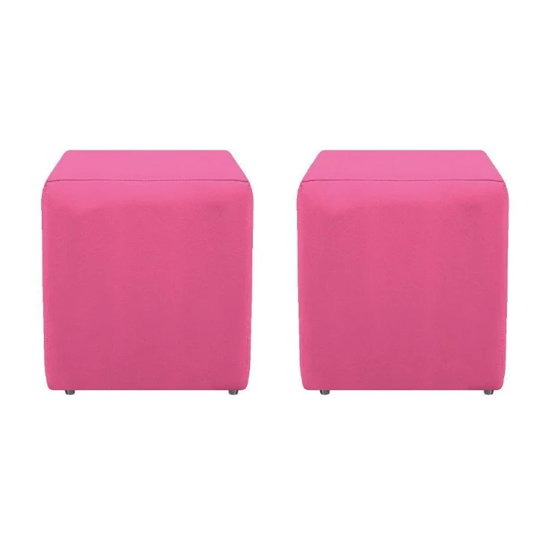Kit 02 Puffs Decorativos Dado Pink