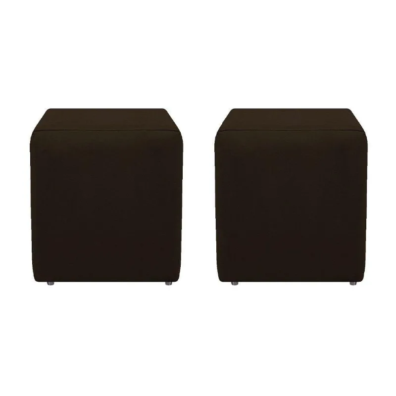 Kit 02 Puffs Decorativos Dado Marrom