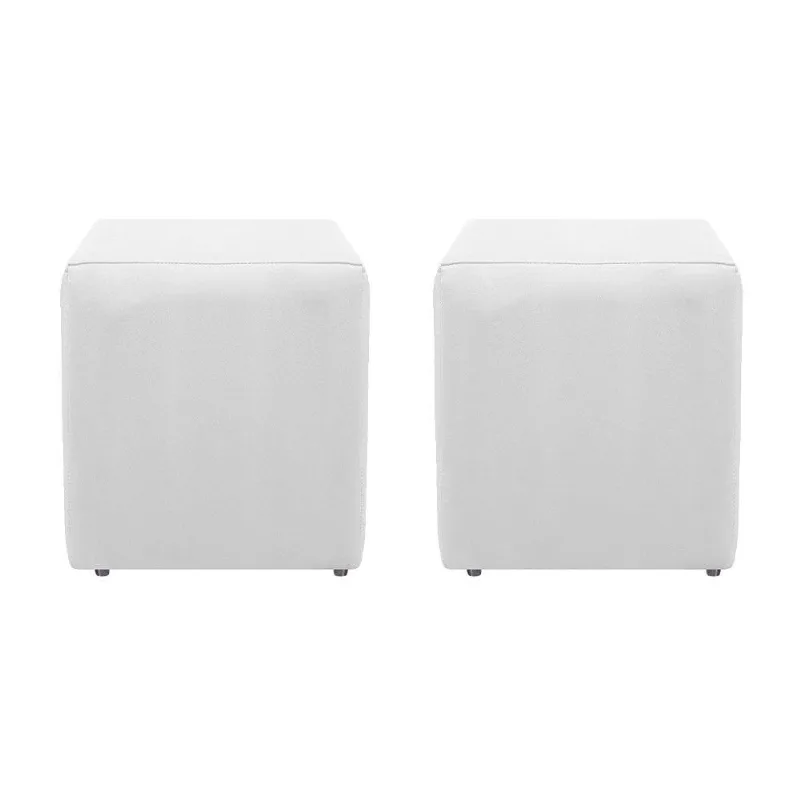 Kit 02 Puffs Decorativos Dado Corano Branco