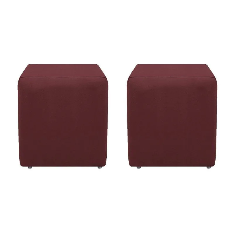 Kit 02 Puffs Decorativos Dado Corano Bordô