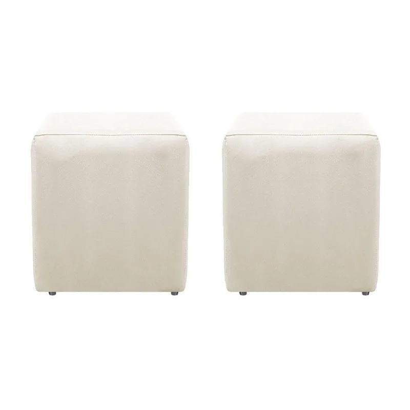 Kit 02 Puffs Decorativos Dado Bege