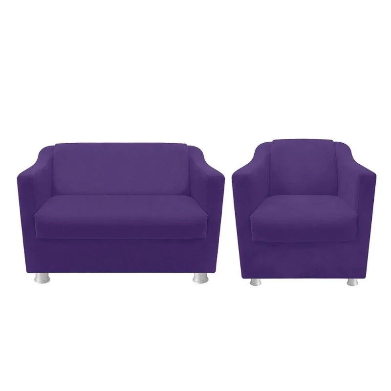 Kit Poltrona e Namoradeira Tilla Corano Roxo Adj Decor