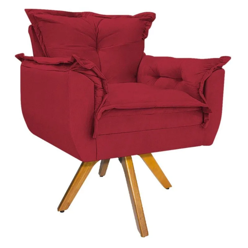 Kit Poltrona Puff Opala Vermelho
