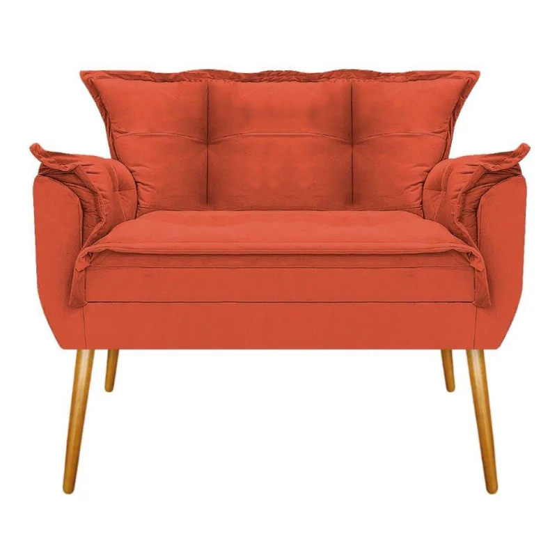Namoradeira Opala Pés Palito Mel Suede Terracota Adj Decor