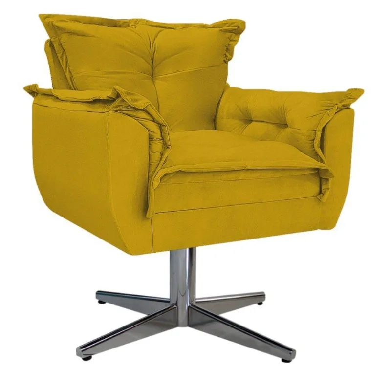 Kit Poltrona Puff Opala Amarelo