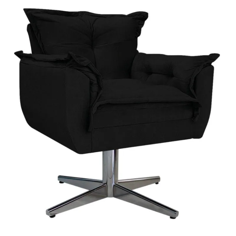 Kit 02 Poltronas E Puff Opala Preto