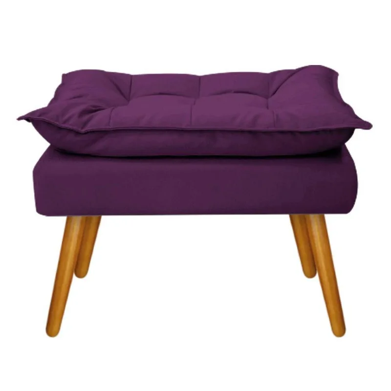 Puff Opala Palito Mel Suede Roxo Adj Decor