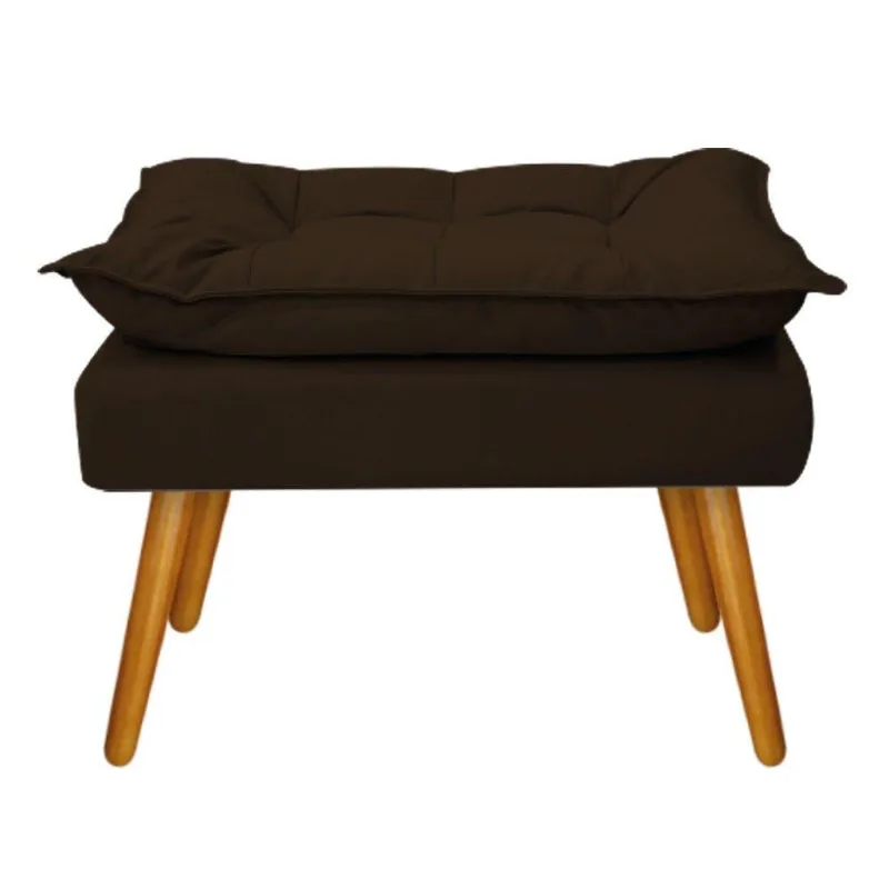 Puff Opala Palito Mel Suede Marrom Adj Decor