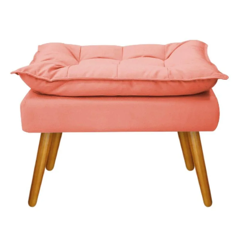 Puff Opala Palito Mel Suede Coral Adj Decor