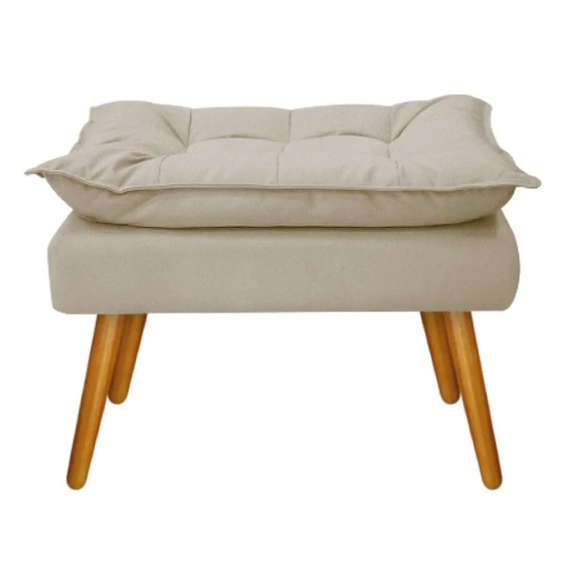 Puff Opala Palito Mel Suede Bege Adj Decor