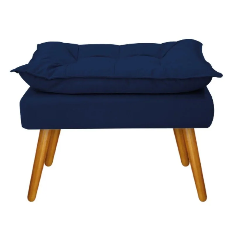 Puff Opala Palito Mel Suede Azul Marinho Adj Decor