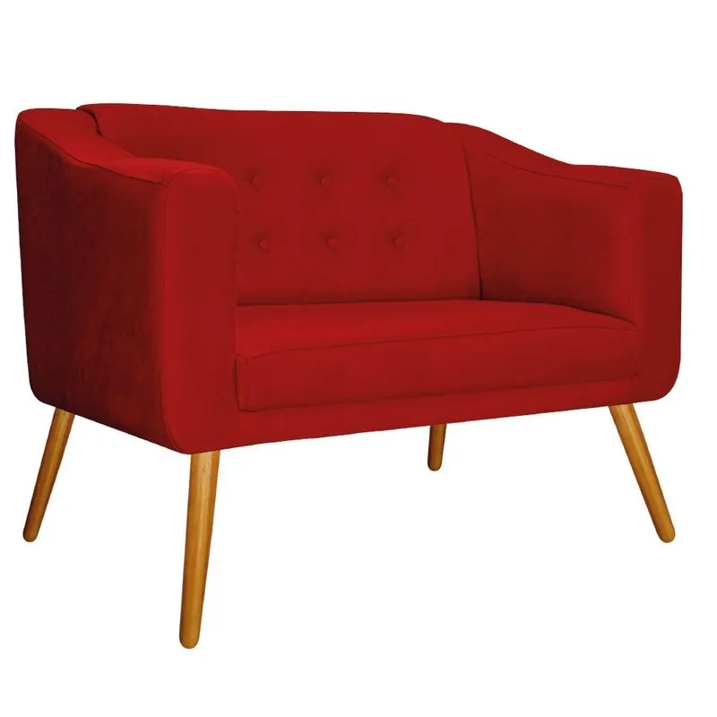 Namoradeira Larissa Palito Mel Suede Vermelho - adj Decor