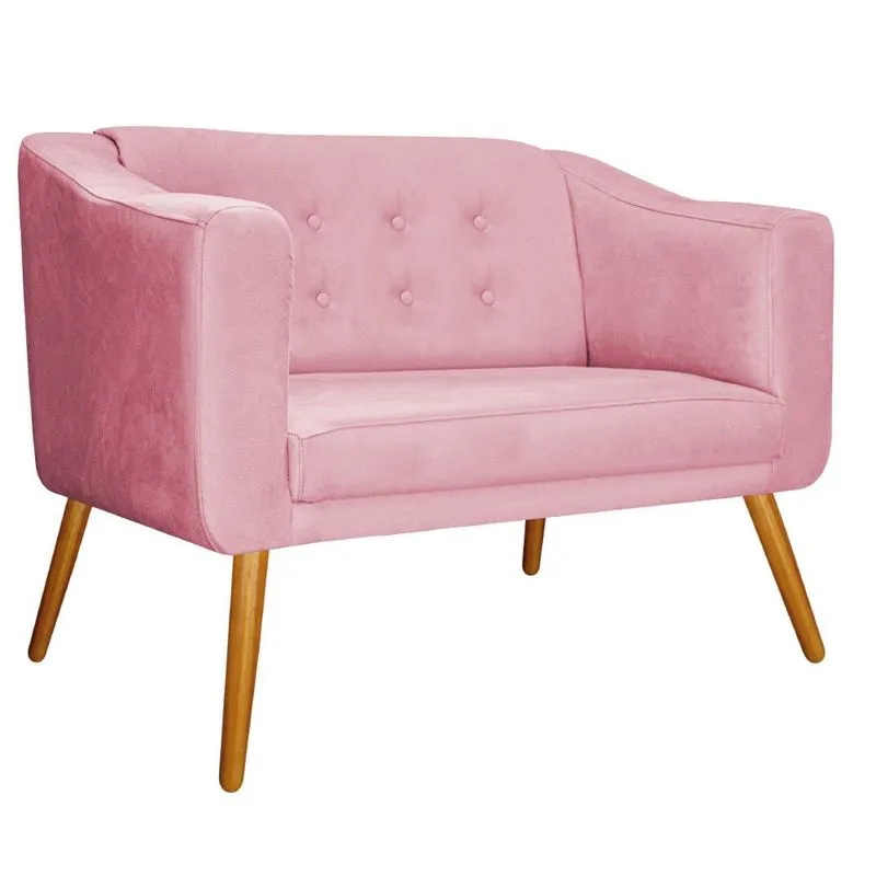 Namoradeira Larissa Palito Mel Suede Rosa Bebê - adj Decor