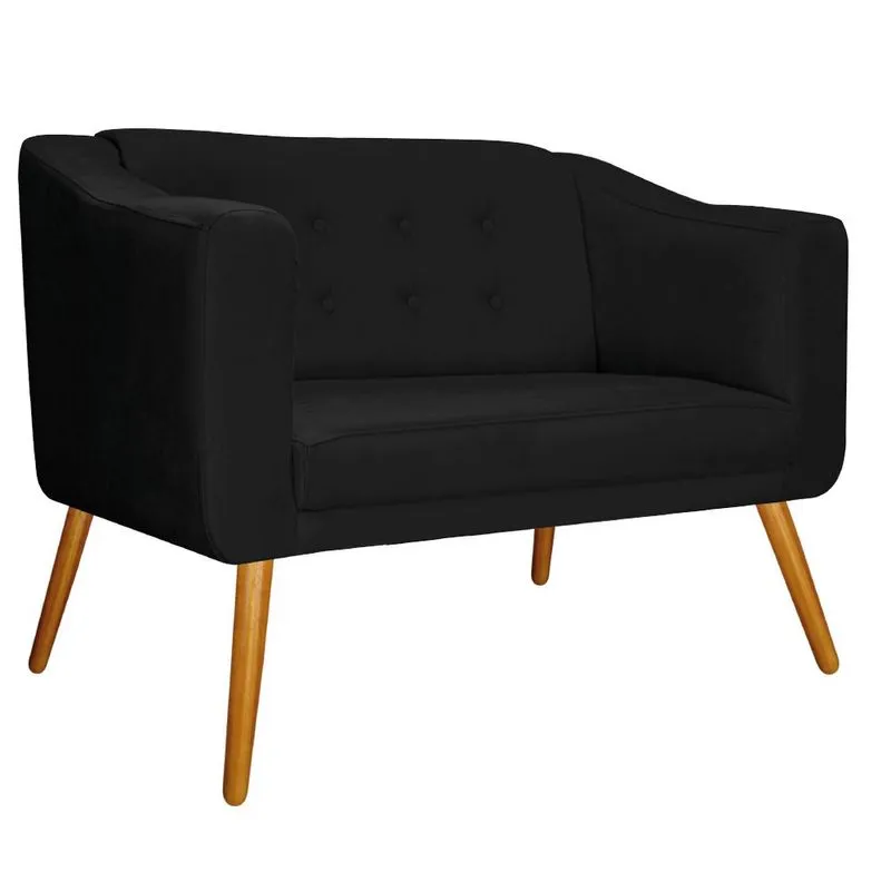 Namoradeira Larissa Palito Mel Suede Preto - adj Decor