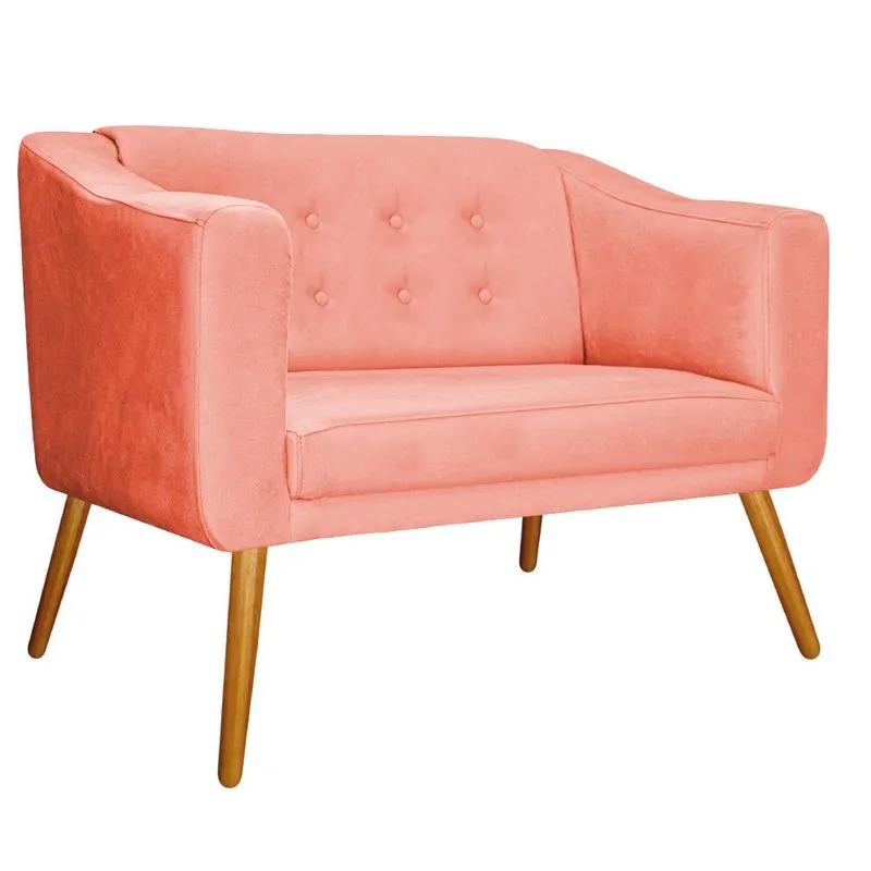 Namoradeira Larissa Palito Mel Suede Coral - adj Decor