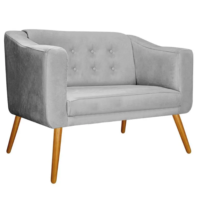 Namoradeira Larissa Palito Mel Suede Cinza - adj Decor