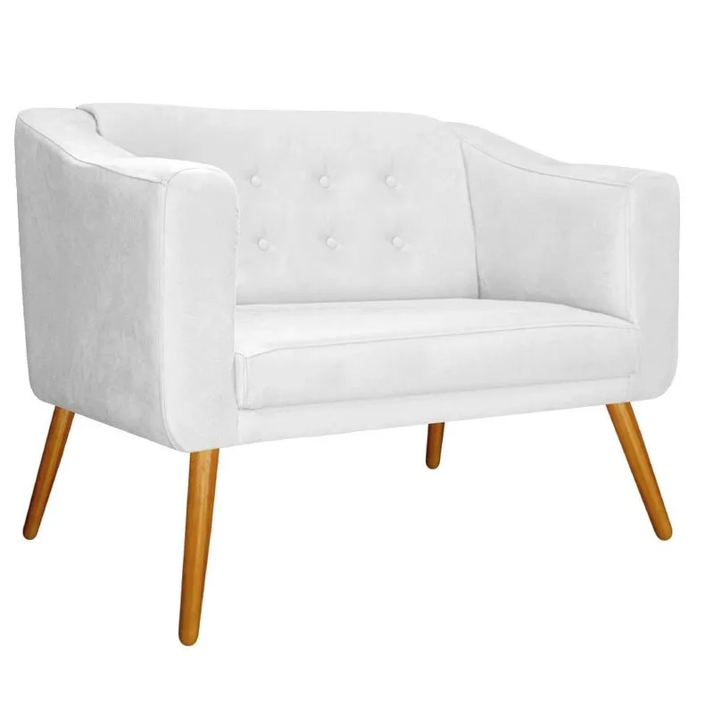 Namoradeira Larissa Palito Mel Suede Branco - adj Decor