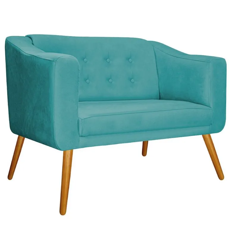 Namoradeira Larissa Palito Mel Suede Azul Turquesa - adj Decor