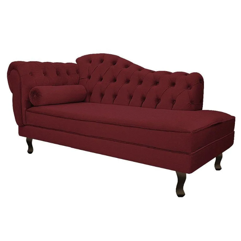 Recamier Diana 160cm Lado Direito Corano Bordô Doce Sonho