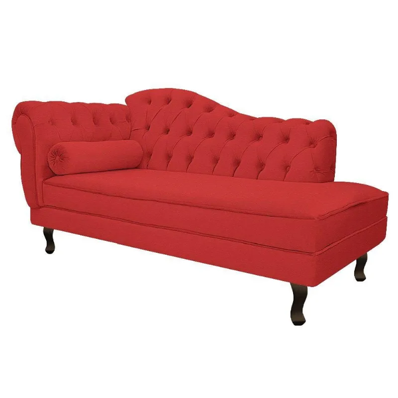 Recamier Diana 185cm Lado Direito Corano Vermelho