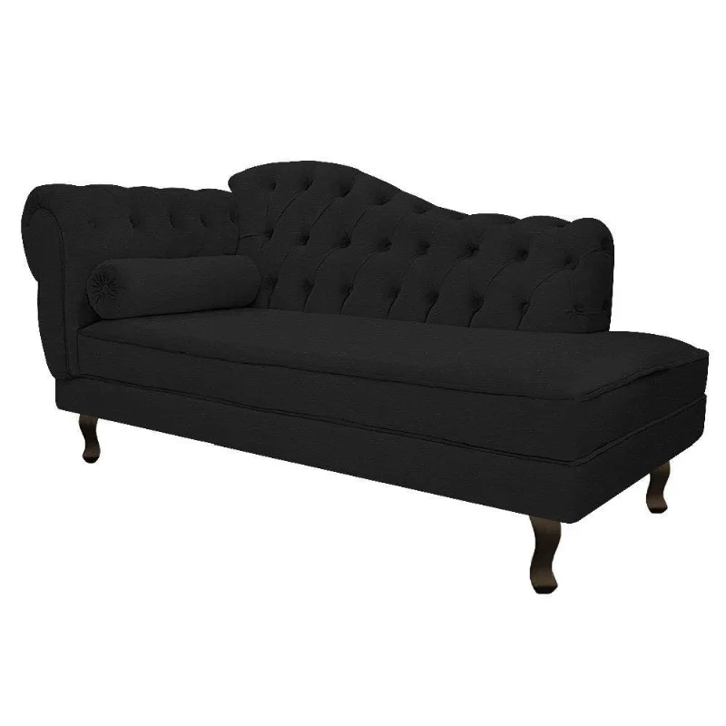 Recamier Diana 185cm Lado Direito Corano Preto Doce Sonho