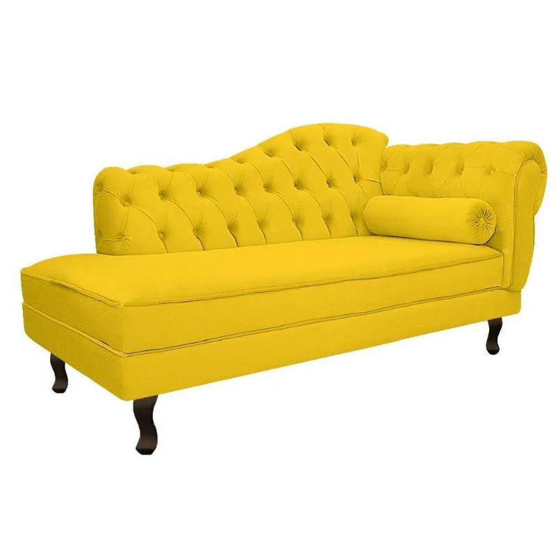 Recamier Diana 140cm Lado Esquerdo Corano Amarelo Adj Decor