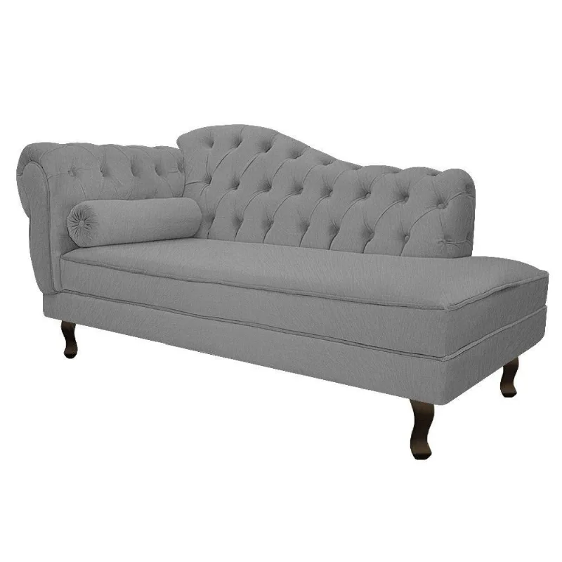 Recamier Diana 140cm Lado Direito Suede Cinza Adj Decor
