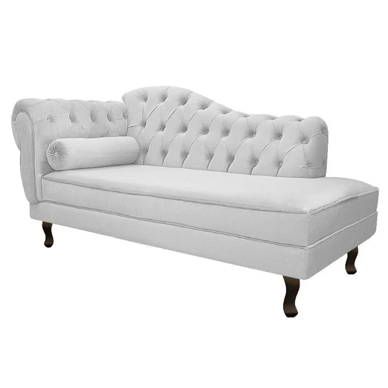 Recamier Diana 140cm Lado Direito Suede Branco