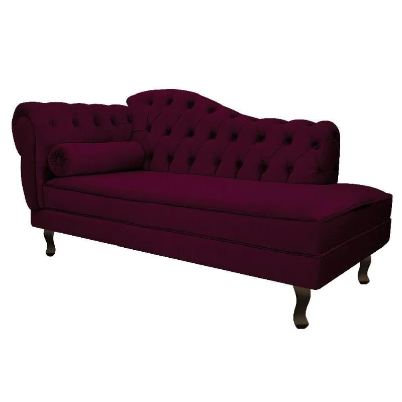 Recamier Diana 140cm Lado Direito Suede Bordô Adj Decor
