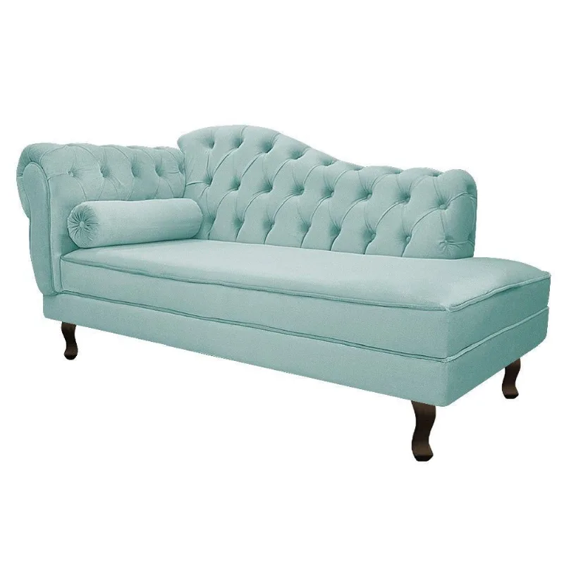 Recamier Diana 140cm Lado Direito Suede Azul Tiffany