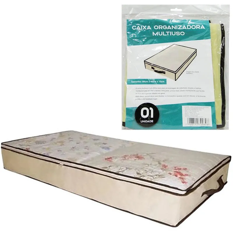 Caixa Organizador De Pvc / Tnt Dobravel Multiuso Com Alca 80x45x15cm