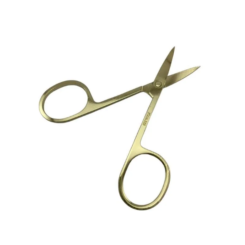 Tesoura De Unha Inox 8,5cm Ponta Curva Dourada