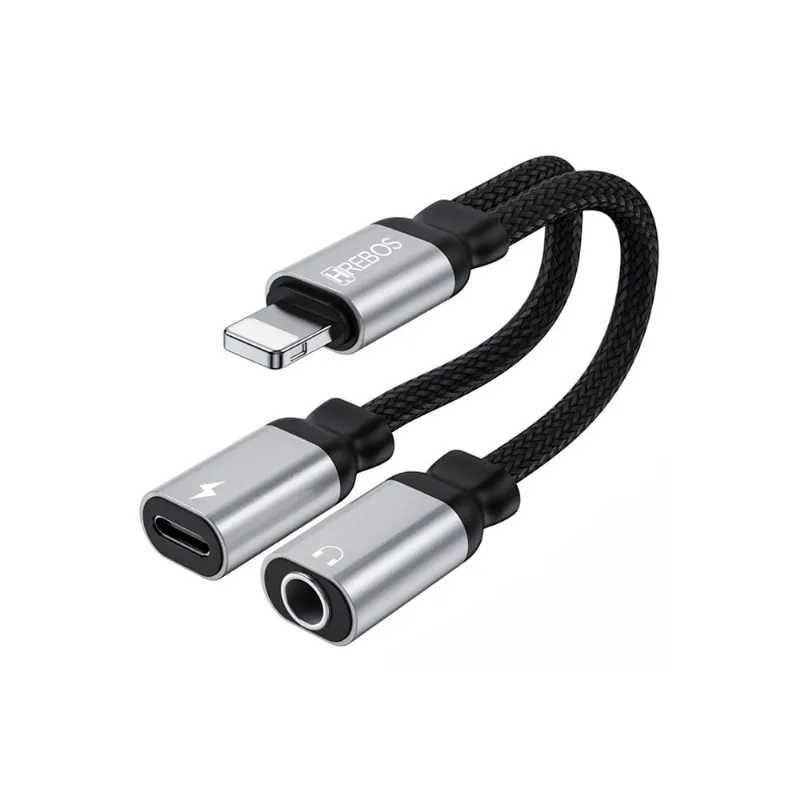 Adaptador Hrebos Hs-228 iPhone Para P2 E iPhone Charge Preto