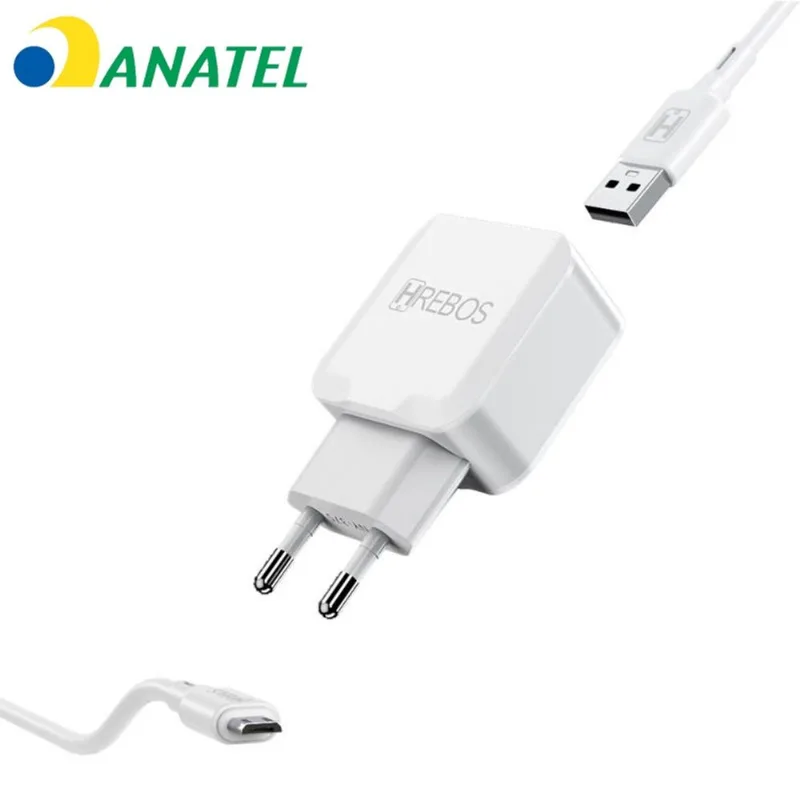 Kit Carregador Turbo 2 Entradas E Cabo Micro Usb V8 Original