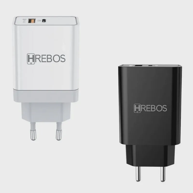 Carregador de Tomada USB e usb-c para Câmeras de Ação - Hrebos