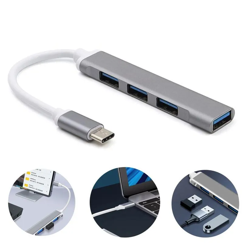 Hub Usb-c 3.0 Adaptador Otg Para Celular Macbook 4 Portas