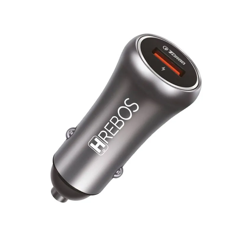 Fonte Carregador Veicular Turbo 18W entrada USB Hrebos HS-396