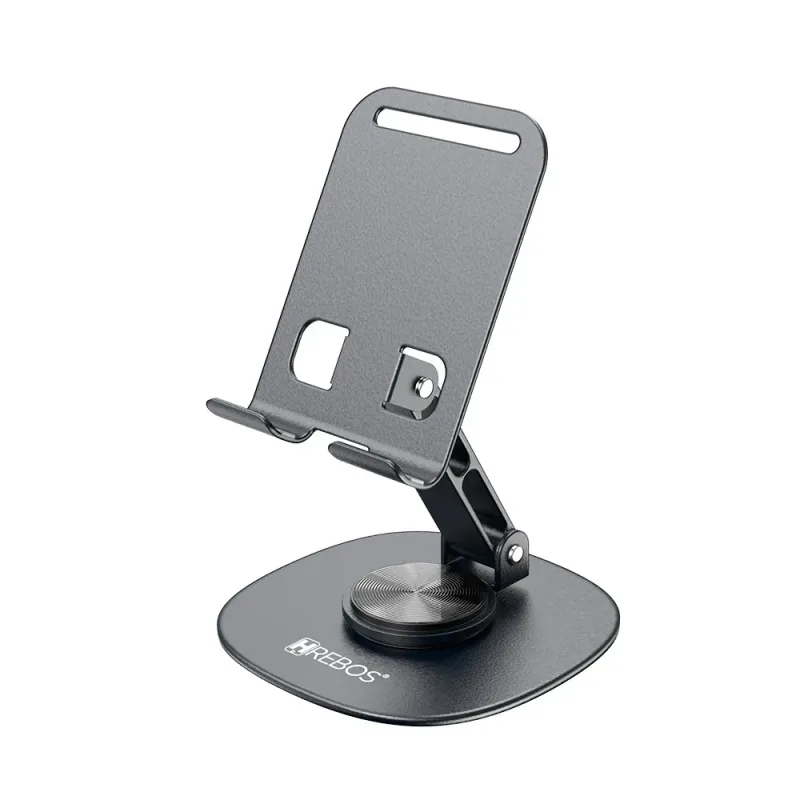 Suporte De Mesa Para Celular Alumínio Rotação Hrebos SU-226