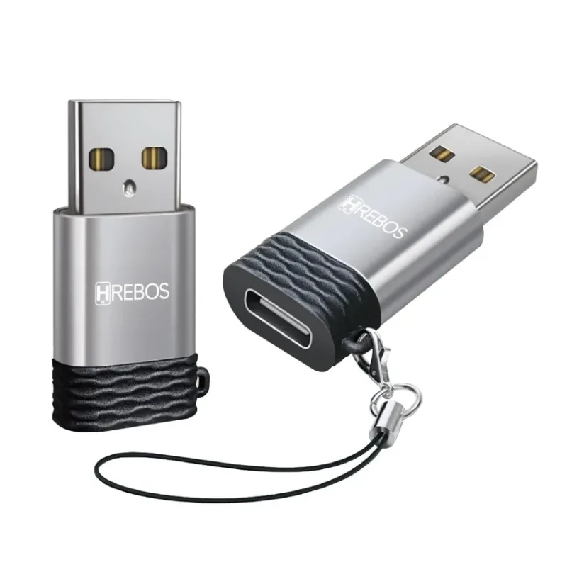 Adaptador OTG Tipo C Macho Para USB Fêmea Hrebos AD-208
