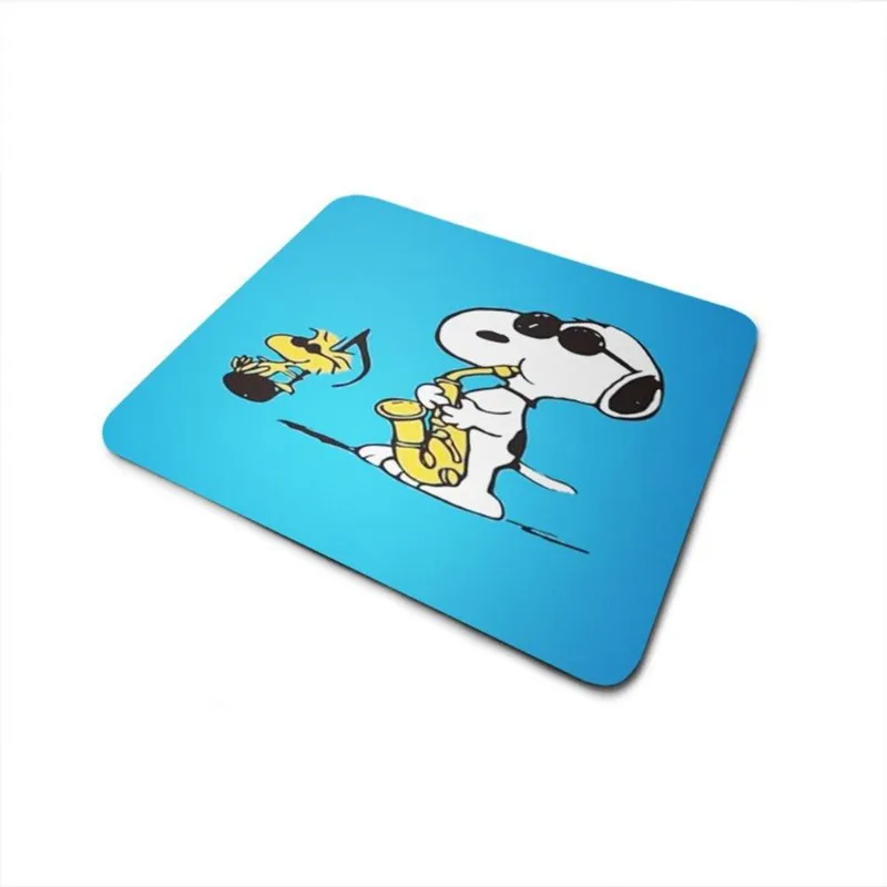 Mouse Pad Antiderrapante Snoopy Sax Azul
